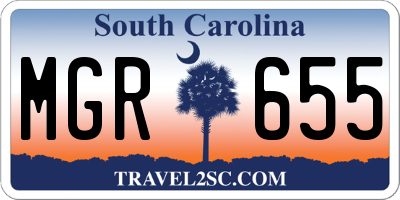 SC license plate MGR655