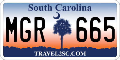 SC license plate MGR665