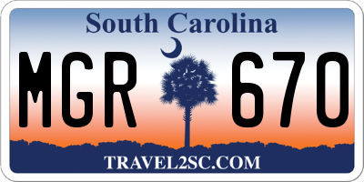 SC license plate MGR670