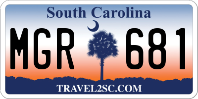 SC license plate MGR681