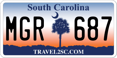 SC license plate MGR687