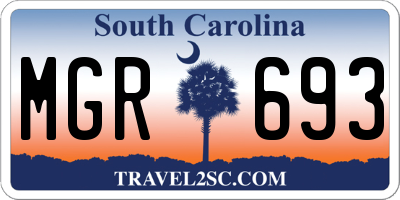 SC license plate MGR693