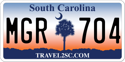 SC license plate MGR704