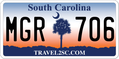SC license plate MGR706