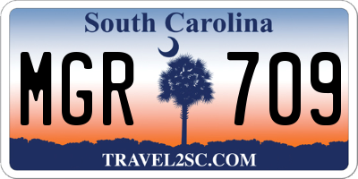 SC license plate MGR709