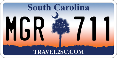 SC license plate MGR711