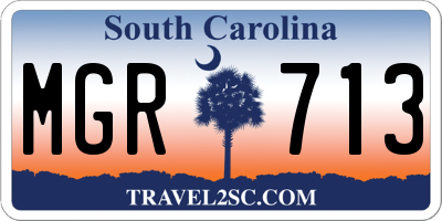 SC license plate MGR713