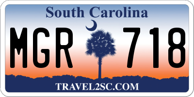 SC license plate MGR718