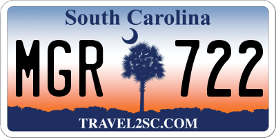 SC license plate MGR722