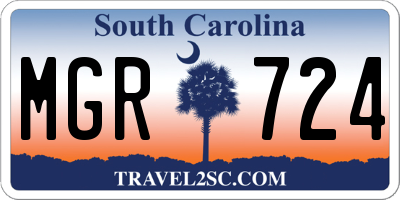 SC license plate MGR724