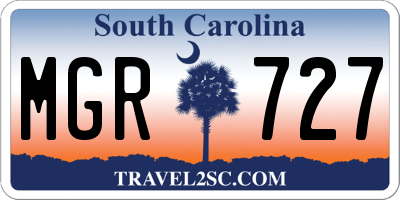 SC license plate MGR727