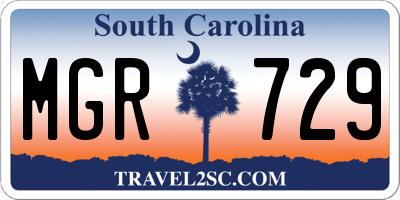 SC license plate MGR729