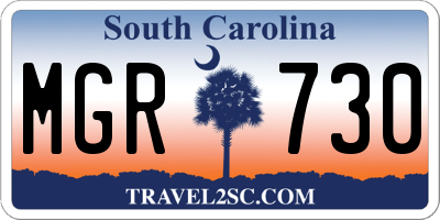 SC license plate MGR730