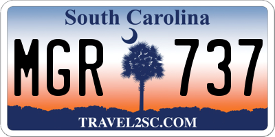 SC license plate MGR737