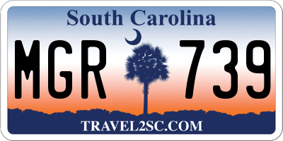SC license plate MGR739