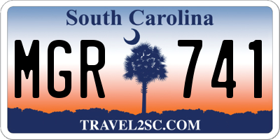 SC license plate MGR741