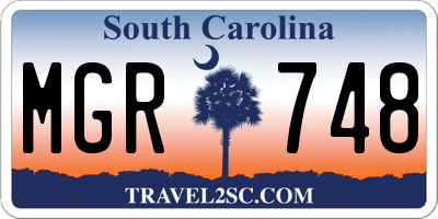 SC license plate MGR748