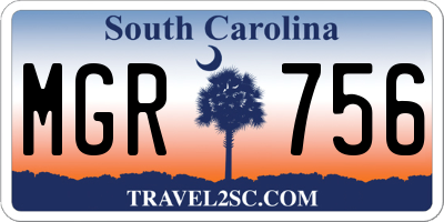 SC license plate MGR756