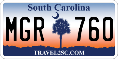 SC license plate MGR760