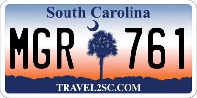 SC license plate MGR761