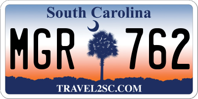 SC license plate MGR762