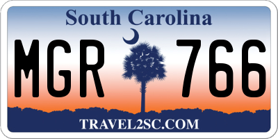 SC license plate MGR766
