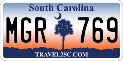 SC license plate MGR769