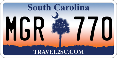 SC license plate MGR770