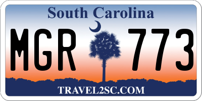 SC license plate MGR773
