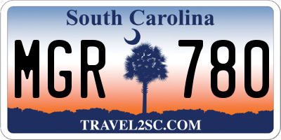 SC license plate MGR780