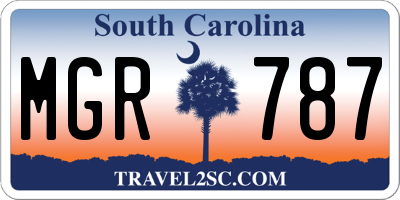 SC license plate MGR787