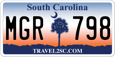 SC license plate MGR798