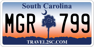 SC license plate MGR799