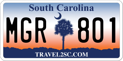 SC license plate MGR801