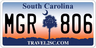 SC license plate MGR806