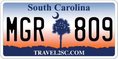 SC license plate MGR809