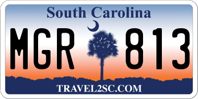 SC license plate MGR813
