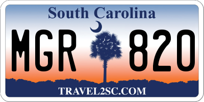 SC license plate MGR820