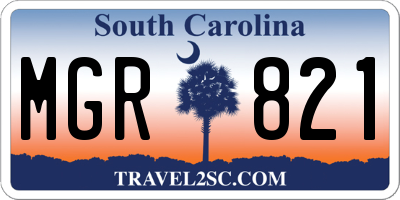 SC license plate MGR821