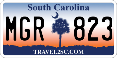 SC license plate MGR823