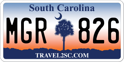SC license plate MGR826