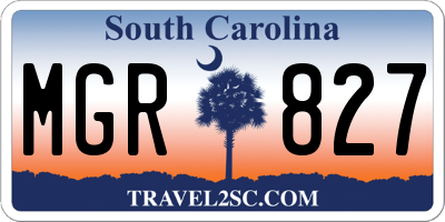 SC license plate MGR827