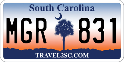 SC license plate MGR831