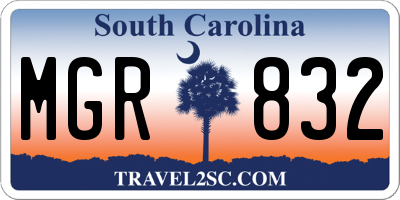 SC license plate MGR832