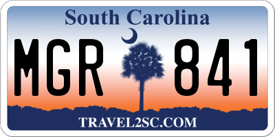 SC license plate MGR841