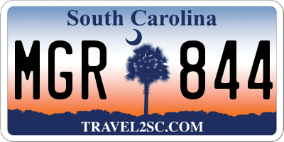 SC license plate MGR844