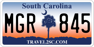 SC license plate MGR845
