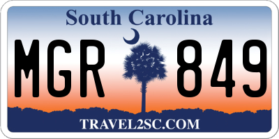 SC license plate MGR849