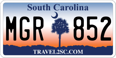 SC license plate MGR852