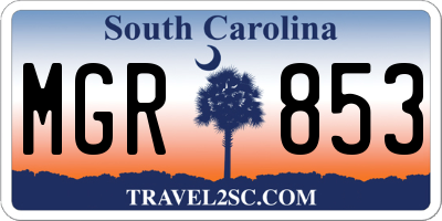 SC license plate MGR853